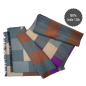 Preview: Seidenflanell Schal Patchwork Grau Braun Lila